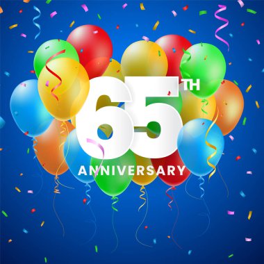 İyi ki Doğdun Parti Tasarımı için 3 Boyutlu Sayılar ve Köpüklü Konfeti ile Yüksek Kaliteli Yıldönümü Kutlaması Posteri. İzole Vektör Elementleri