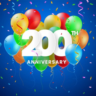 İyi ki Doğdun Parti Tasarımı için 3 Boyutlu Sayılar ve Köpüklü Konfeti ile Yüksek Kaliteli Yıldönümü Kutlaması Posteri. İzole Vektör Elementleri