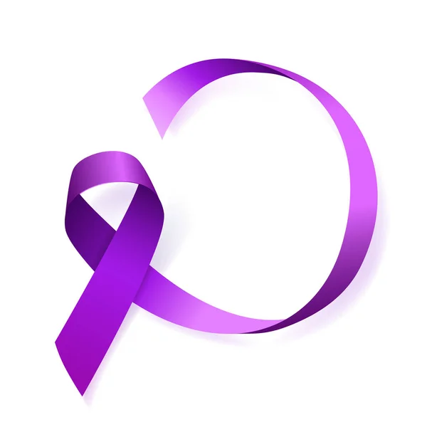 High Quality World Cancer Day Background Purple Ribbon Your Design — Stock Vector