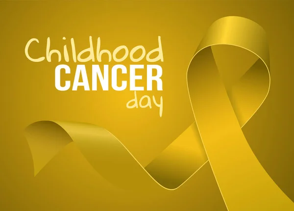 Vysoce Kvalitní Dětský Den Rakoviny Pozadí Žlutou Stuhou Pro Váš — Stockový vektor
