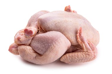 Çiğ tavuk. Beyaz arkaplanda izole et 
