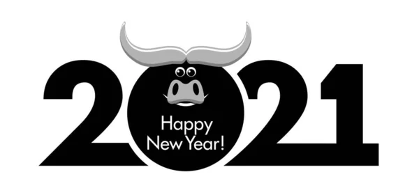 2021 Рік Проект Logo Китайський Новий Рік Бика Металевий Гороскоп — стоковий вектор