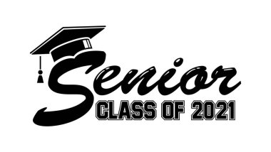 2021 Harf Sınıfı tebrik kartı, davetiye. Logo mezuniyet tasarımı, tebrik etkinliği, tişört, parti, lise ya da üniversite mezunu. Şeffaf arkaplanda vektör