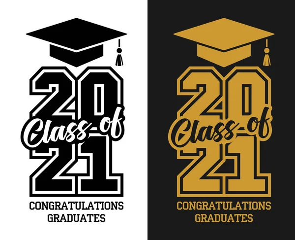 Classe 2021 Concept Conception Félicite Graduation École Flyer Invitation Conception — Image vectorielle