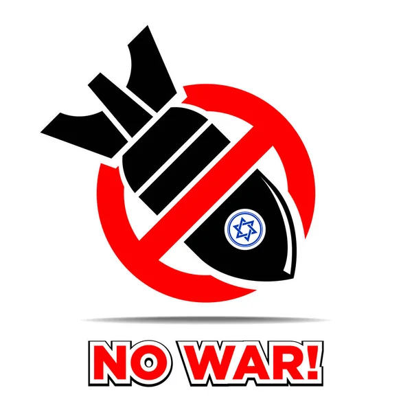 Pas Guerre Panneau Interdiction Avec Une Bombe Barrée Conflit Moyen — Image vectorielle
