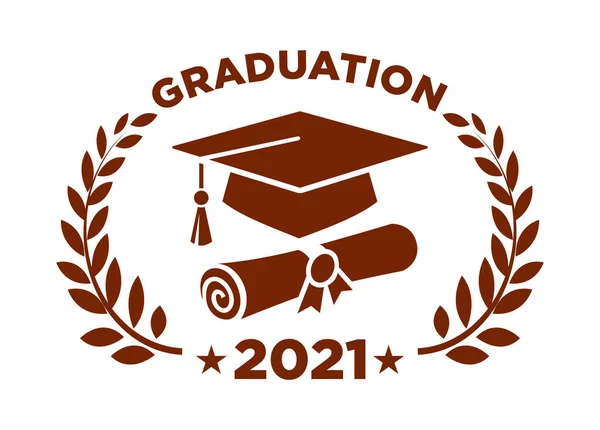Högskoleexamen 2021 Begreppet Registrering Gratulationer Till Skolutexaminerade Design För Shirt — Stock vektor