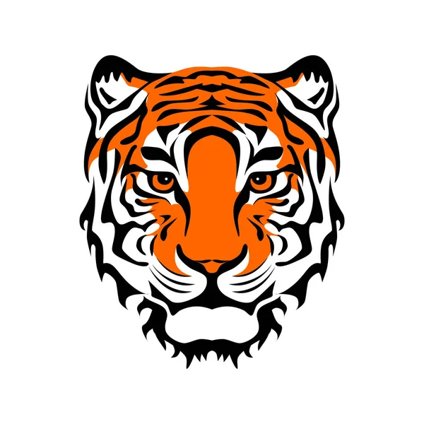 Menggambar Wajah Harimau Simbol Tahun Baru 2022 Untuk Poster Brosur - Stok Vektor