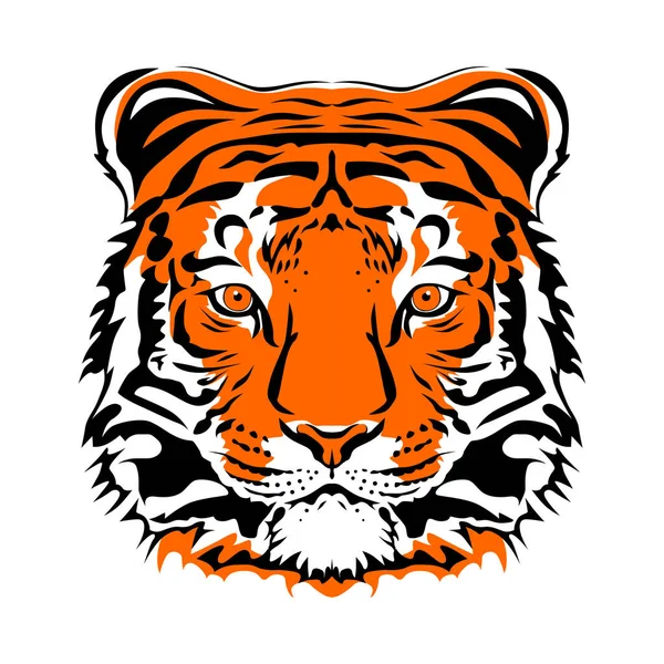 Menggambar Wajah Harimau Simbol Tahun Baru 2022 Untuk Poster Brosur - Stok Vektor