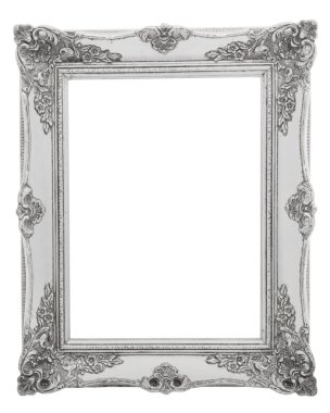 Gümüş Victoria Barok boş resim çerçevesi