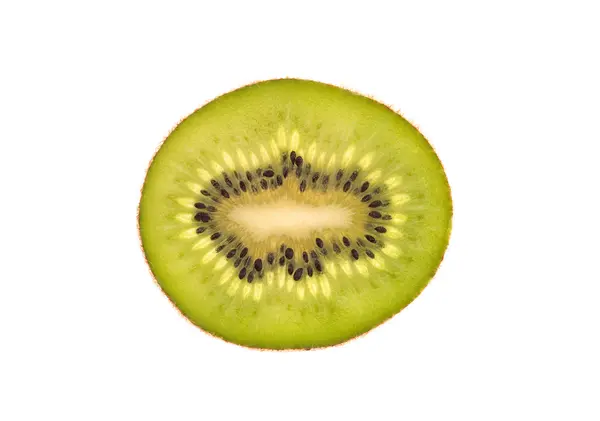 Одинарний шматочок ківі фруктів ізольовано на білому фоні — стокове фото