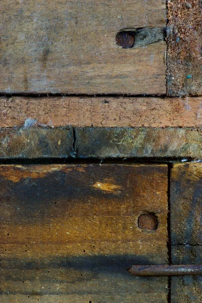 Textura Madera Vieja Desgastada Uñas Oxidadas —  Fotos de Stock