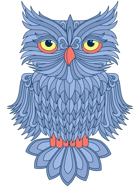 Leuke blauwe uil — Stockvector