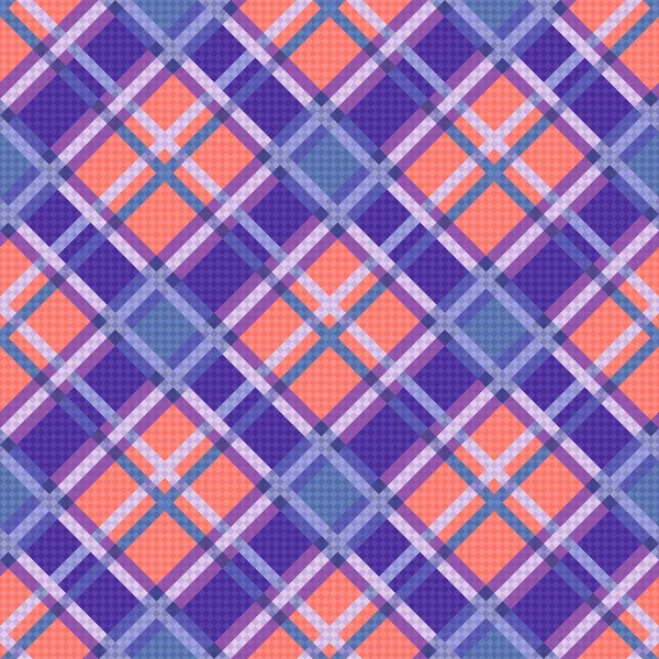 Patrón diagonal sin costuras en azul, coral y violeta — Vector de stock