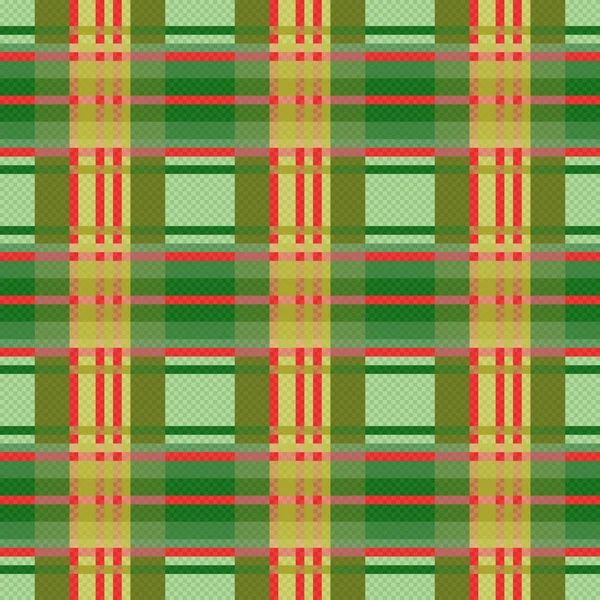Seamless checkered pattern in green and red — Stock Vector
