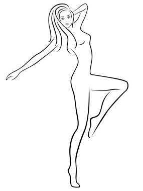 Soyut ince kadın fitness sırasında