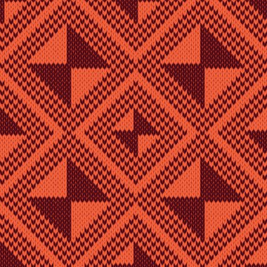 Turuncu ve kahverengi tonlar örme Seamless Modeli