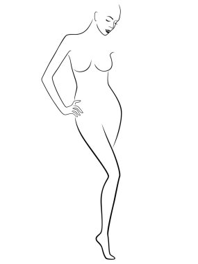 Soyut zarif kadın figürü