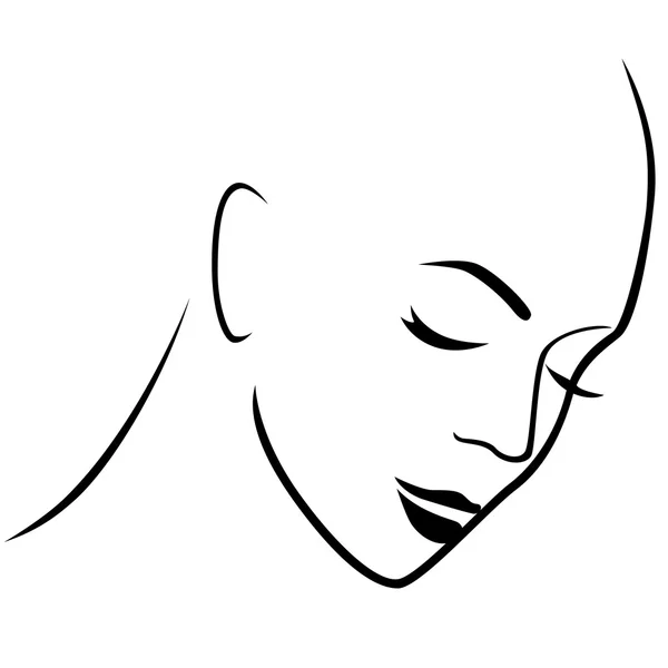 Abstrakt dystra kvinnliga hårlösa huvud — Stock vektor