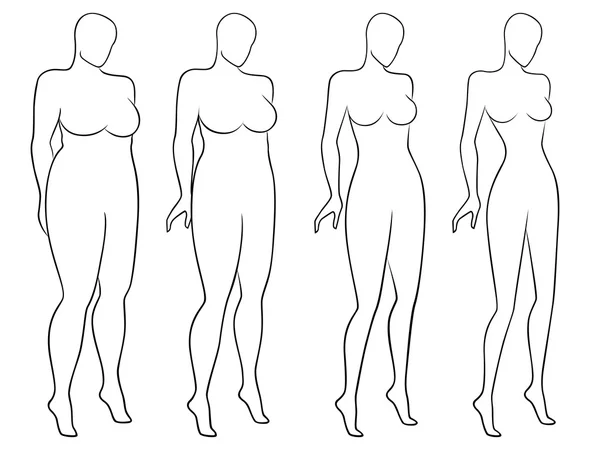 슬리밍 방법에 추상 여자 — 스톡 벡터