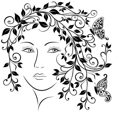 Çiçek saçlı güzel Bayan