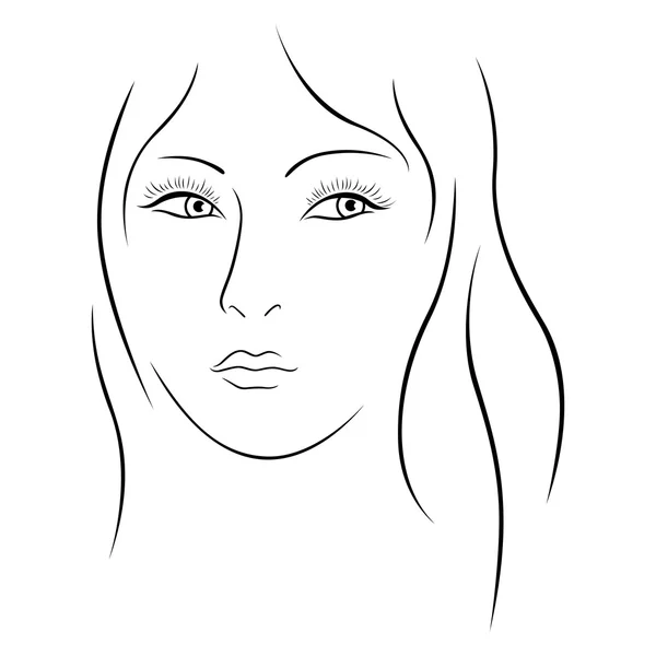 Hermosa dama simple retrato — Vector de stock