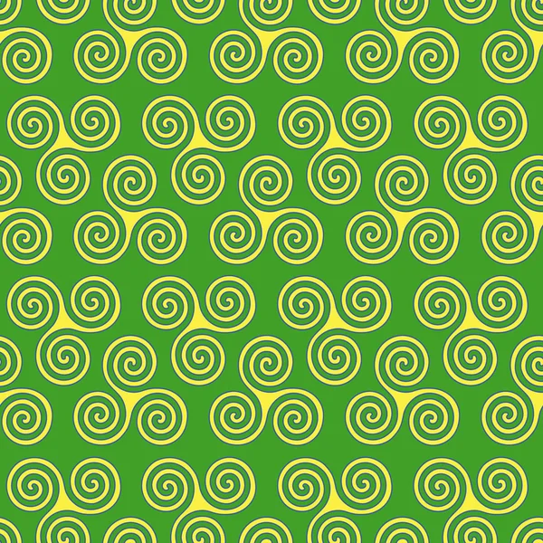 Seamless pattern with triple spiral shapes — Stock Vector