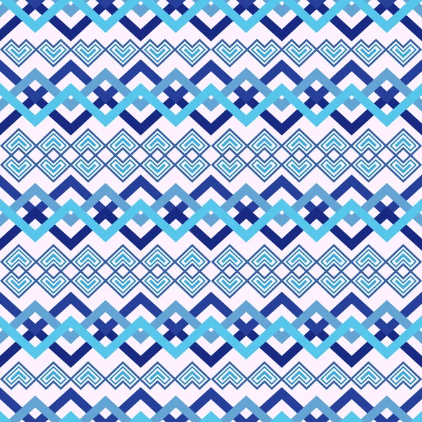 Zigzag patrón sin costuras en azul — Vector de stock