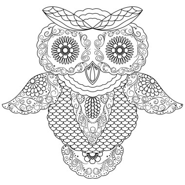 Büyük baykuş soyut anahat