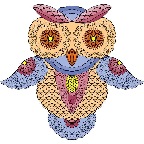 Большая цветная абстрактная сова — стоковый вектор