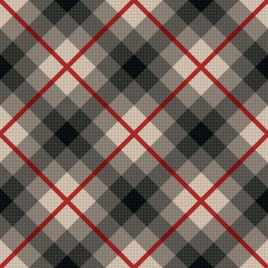 Çapraz sorunsuz kumaş desen gri ve kırmızı