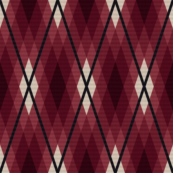 Kırmızı ve gri rhombic sorunsuz kumaş desen — Stok Vektör