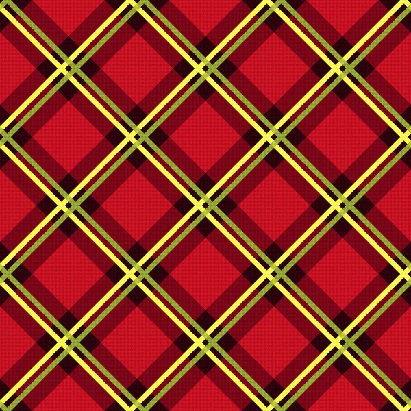 Diagonal seamless fabric pattern mainly in red — Stock Vector