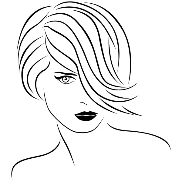 Attractive woman with stylish short hairstyle — Stock Vector