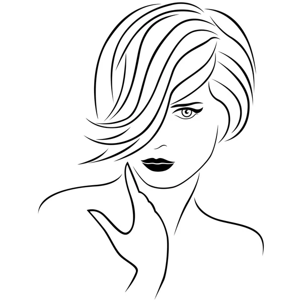 Attractive young lady with stylish short hairstyle — Stock Vector