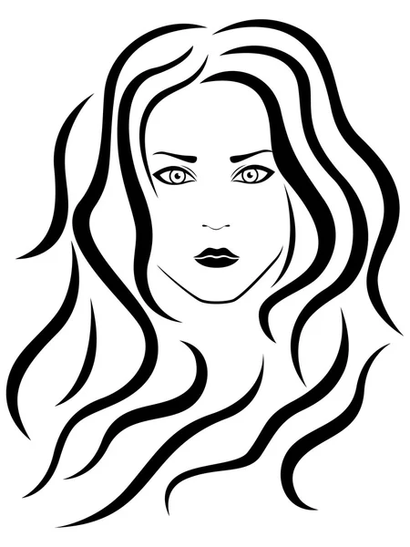 Esquema abstracto del retrato femenino — Vector de stock