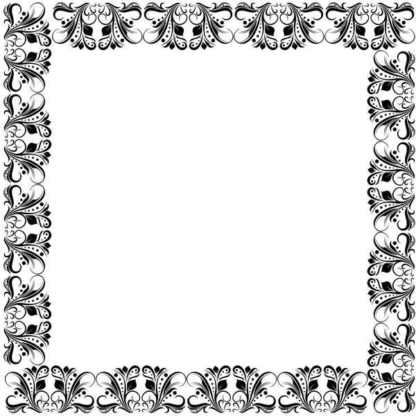 Marco negro ornamentado floral — Archivo Imágenes Vectoriales