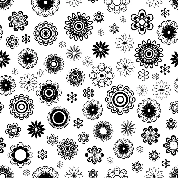 Seamless pattern with flowers over white — Stock Vector