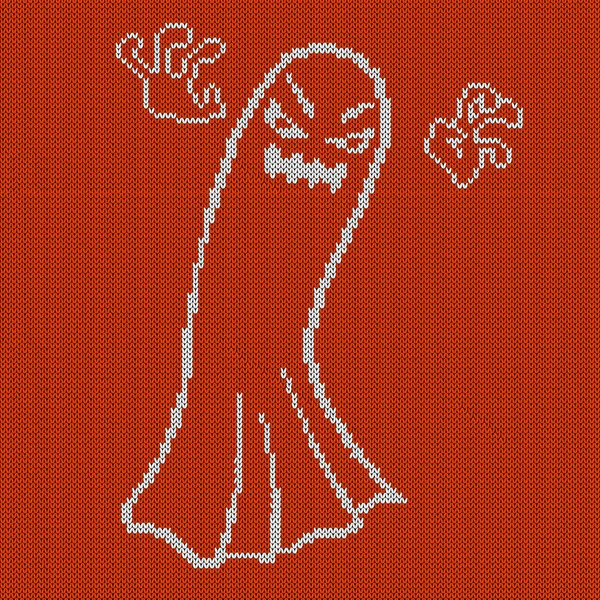 Πλέξιμο Ένα Τρομακτικό Κακό Φάντασμα Σχέδιο Για Πουλόβερ Κασκόλ Κασκόλ — Διανυσματικό Αρχείο