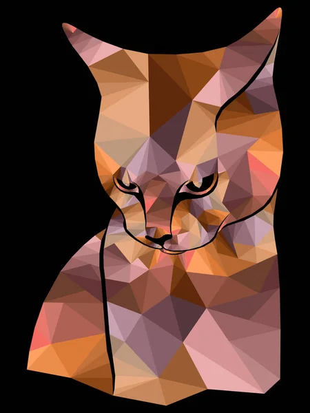 Mosaico Dos Desenhos Animados Focinho Gato Grave Irritado Tons Laranja —  Vetores de Stock