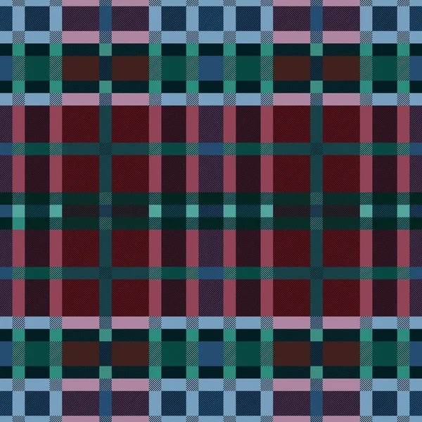 Tartan Scottish Seamless Pattern Muted Red Blue Turquoise Green Colors — Stock Vector