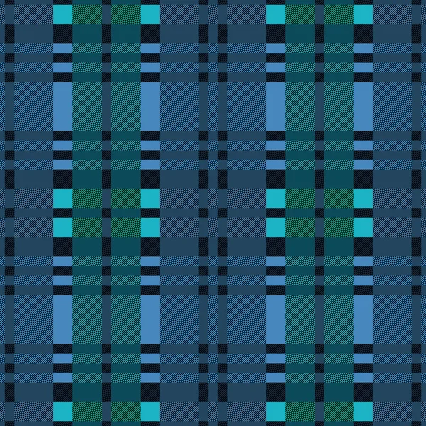 长方形无缝矢量图案 作为蓝色 绿色和黑色格子呢格子布 法兰绒衬衫 格子布 毛毯和其他纺织品的质地 — 图库矢量图片