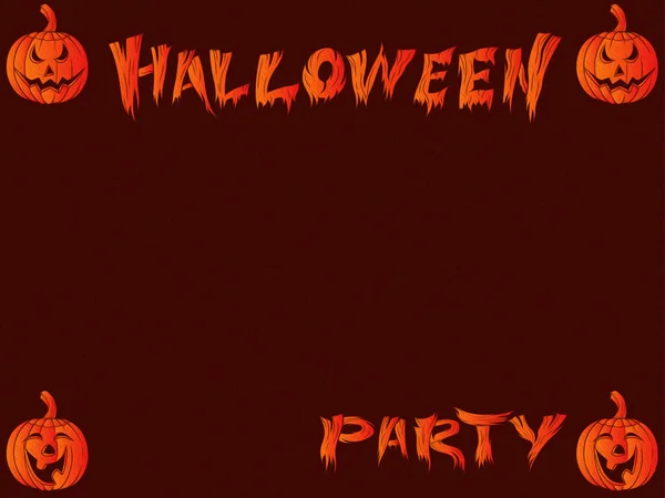 Cartão Postal Para Convidar Para Festa Halloween Com Letras Abóboras — Fotografia de Stock