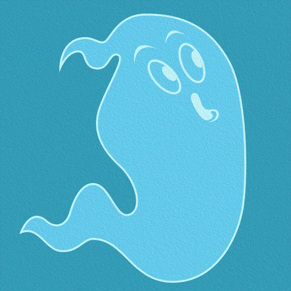 Fantasma Engraçado Para Halloween Isolado Fundo Silenciado Desenho Animado Ilustração — Fotografia de Stock