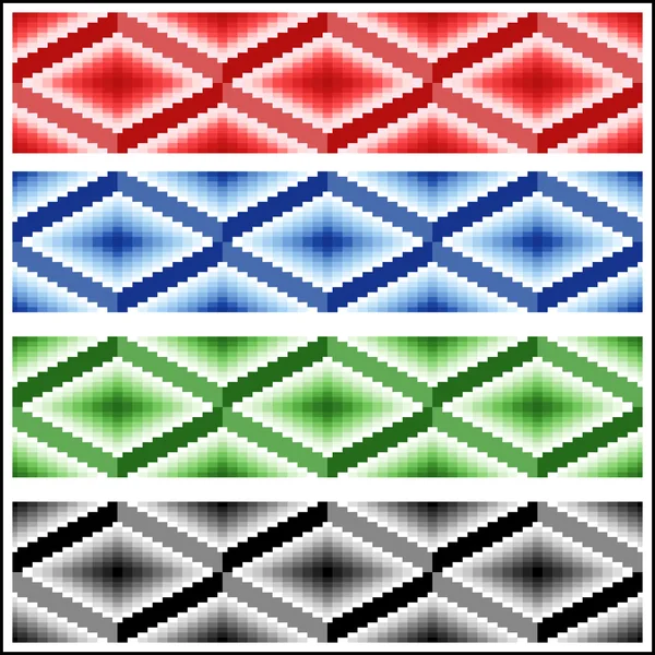 Conjunto de cuatro patrones rombicos sin costura — Archivo Imágenes Vectoriales