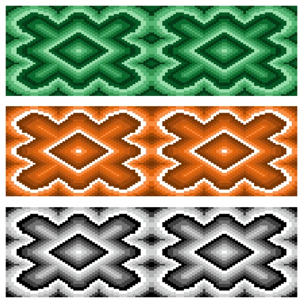 Set of three seamless rhombic patterns — Stock Vector
