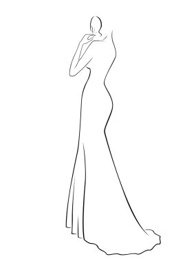 Uzun bir elbise soyut kadın