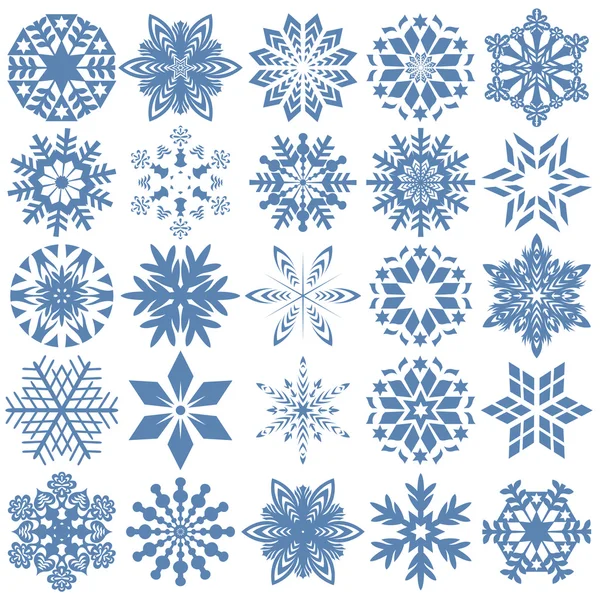 Set of blue snowflakes — Stock Vector