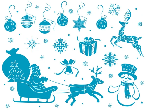Set of Christmas stencils — Stock Vector