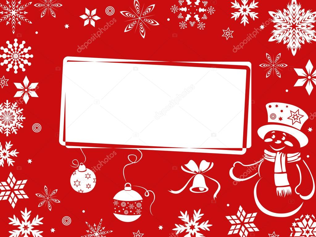 Christmas greeting card in red shades