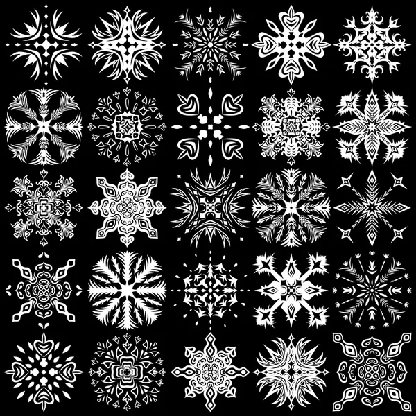 Set of ornamental snowflakes — Stock Vector